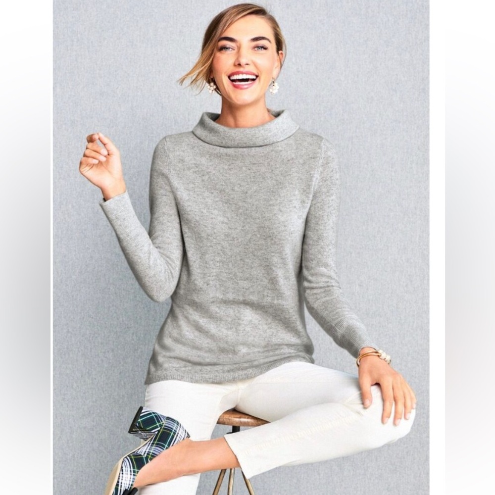 Talbots gray cashmere sweater